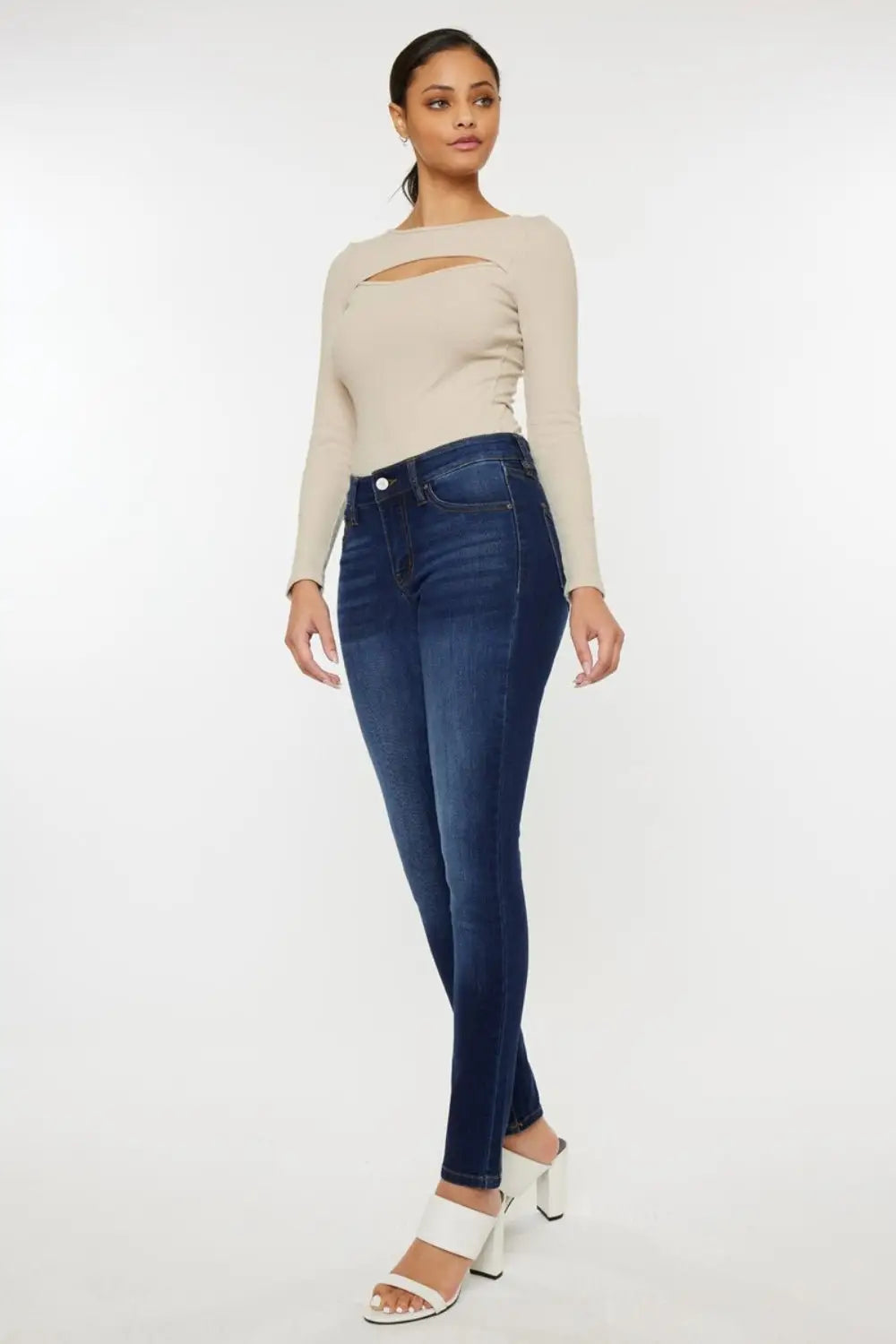 Mid Rise Gradient Skinny Jeans - Skinny Jeans
