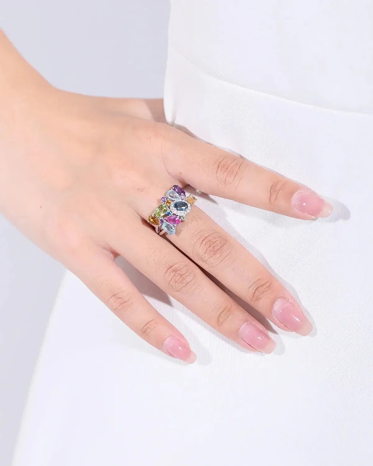 Multicolor Sterling Silver Adjustable Ring 925 Sterling Silver / MIX / United States|resizable Rings