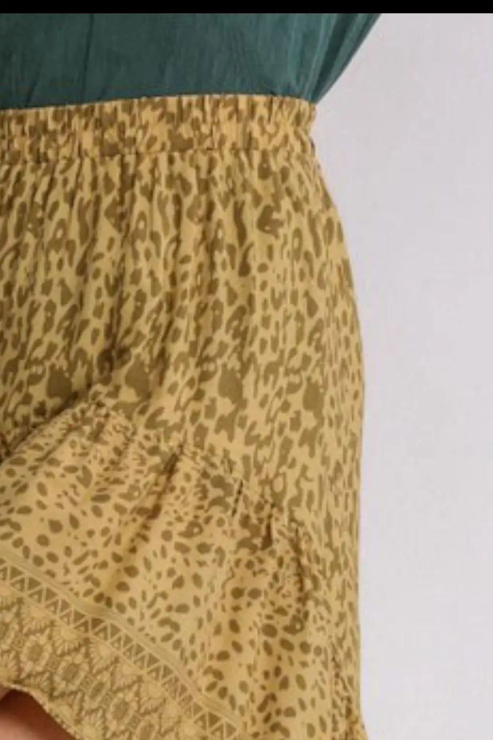Umgee Full Size Animal Border Print High Low Skirt Plus Size - Eclectage