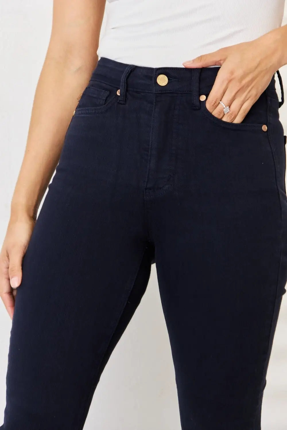 Navy Garment Dyed Tummy Control Skinny Jeans - Skinny Jeans