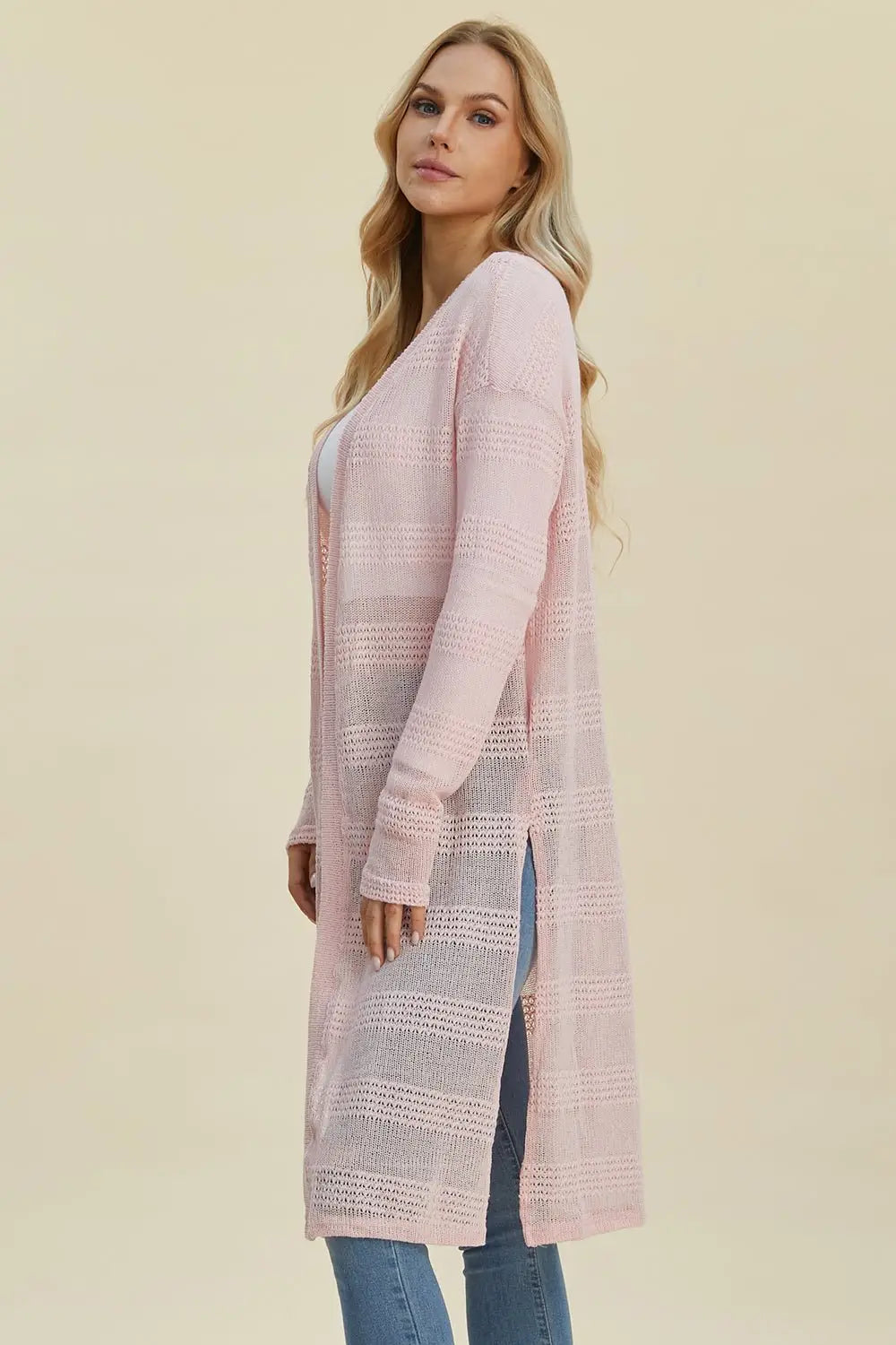 Open Front Longline Cardigan - Cardigans