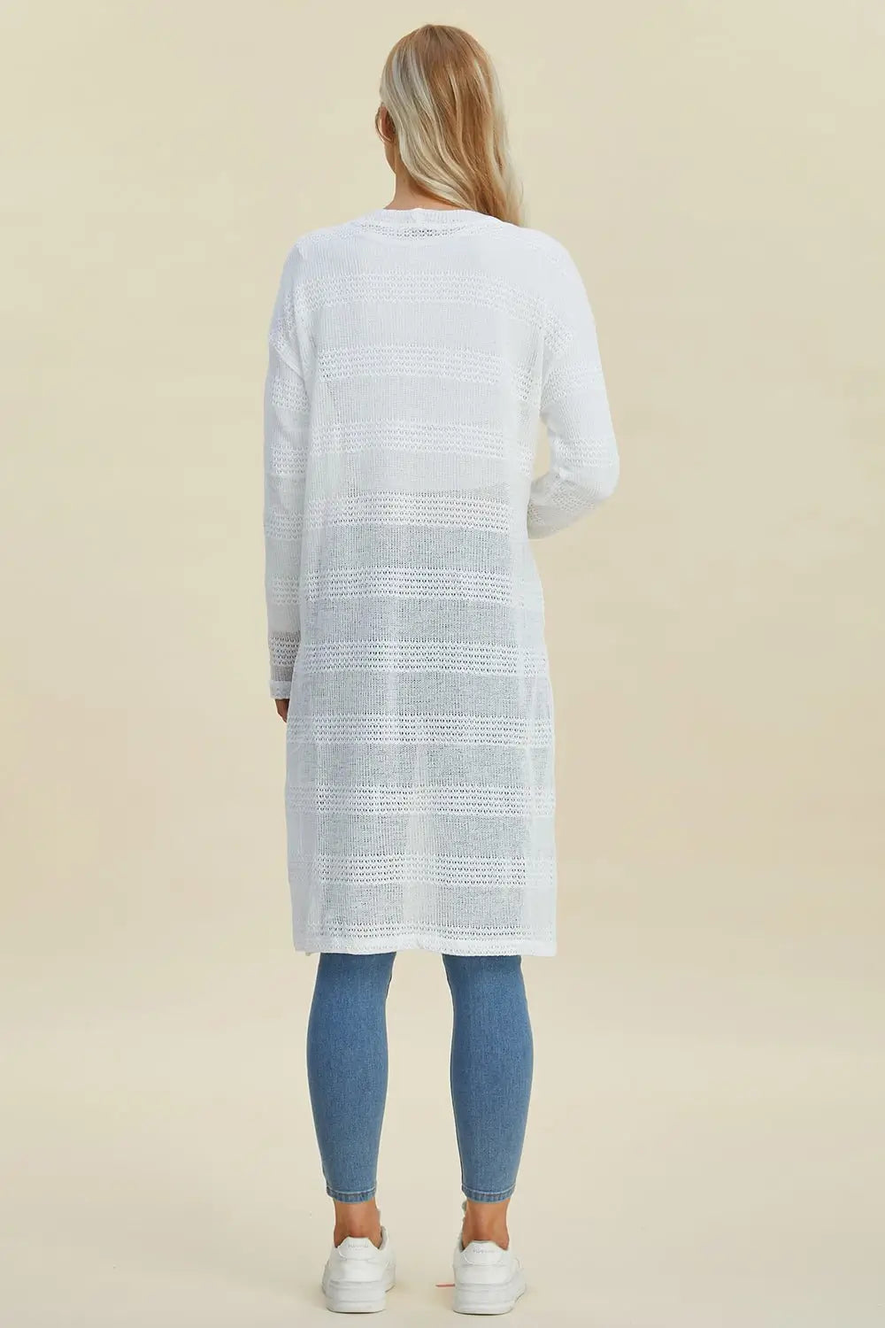 Open Front Longline Cardigan - Cardigans