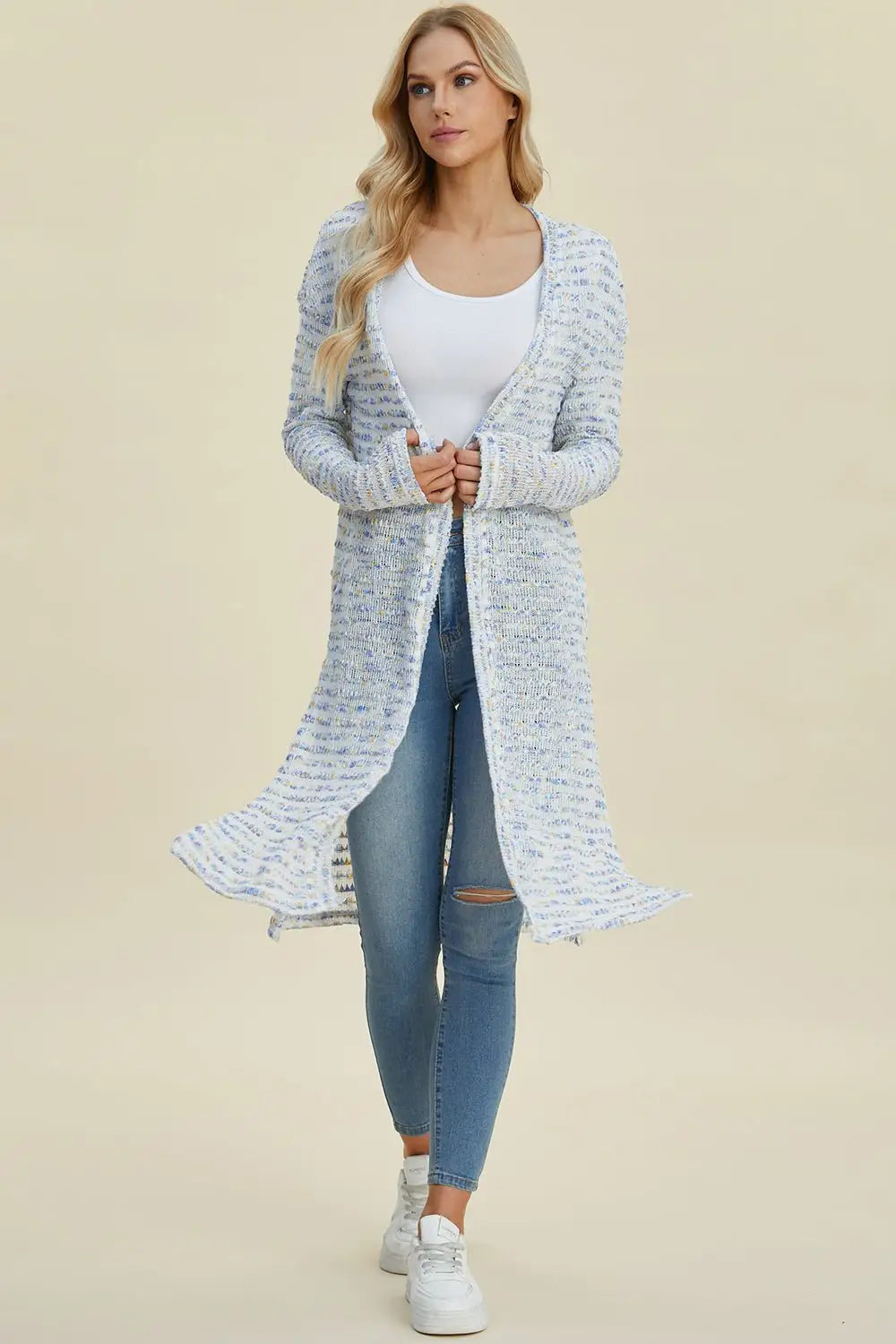 Open Front Longline Cardigan - Cardigans