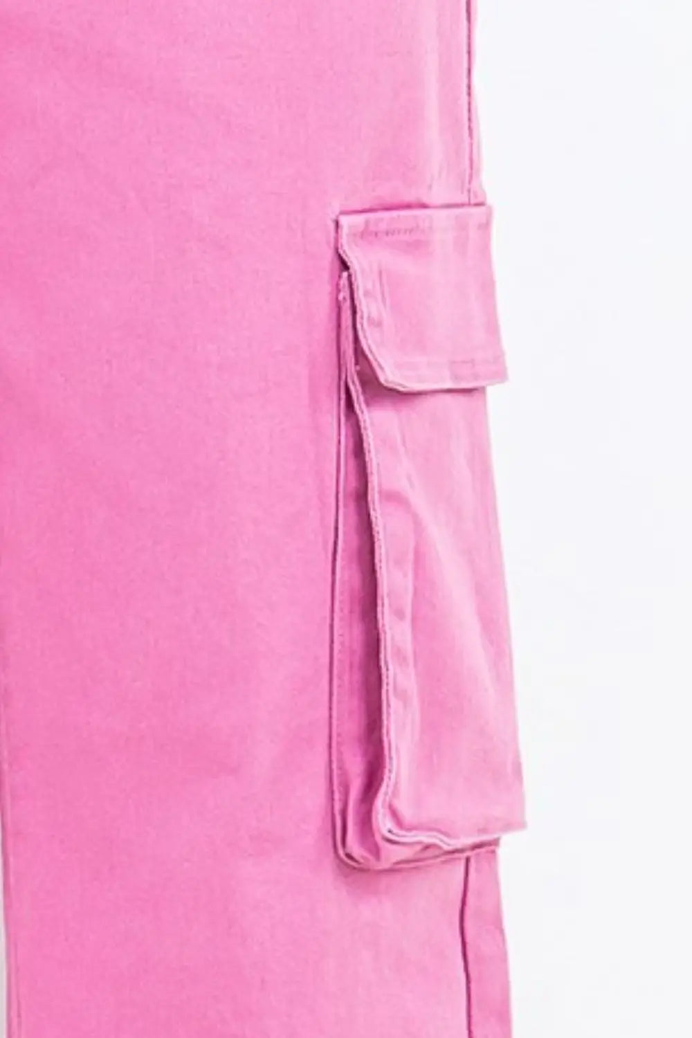Pink Drawstring Wide Leg Cargo Pants - Eclectage