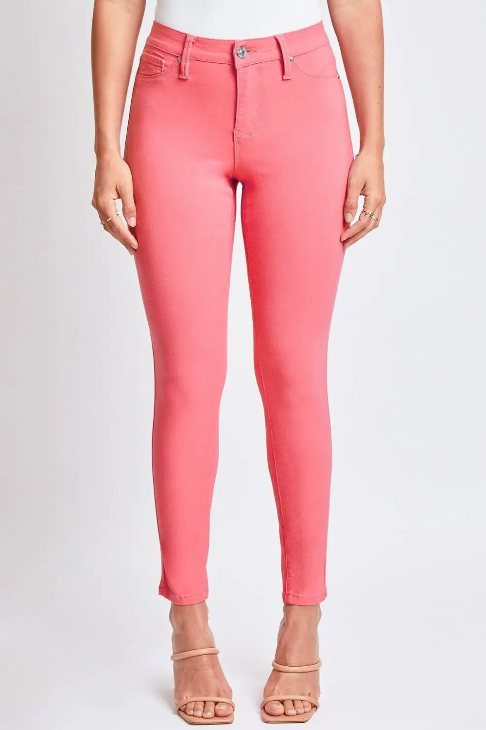 Pink Hyperstretch Mid - Rise Skinny Jeans -