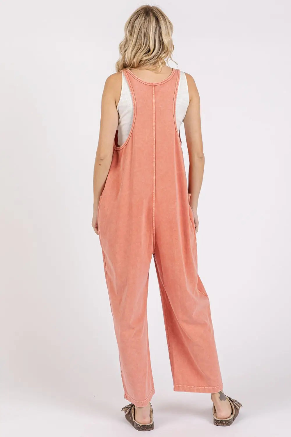 Mittoshop Scoop Neck Wide Leg Overalls - Eclectage