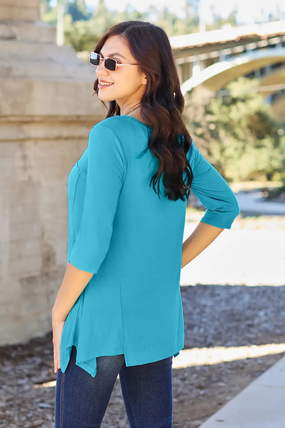 Basic Bae Full Size Round Neck Pocketed T-Shirt - Eclectage