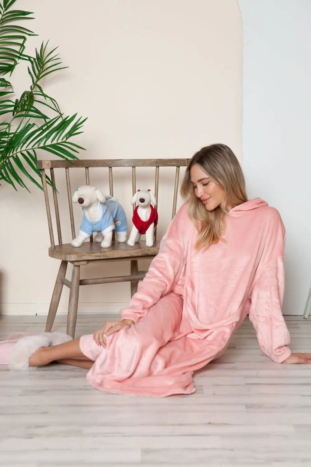 Pocketed Hooded Midi Lounge Dress - Eclectage