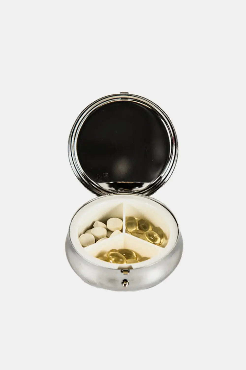 Print Metallic Circular Large Pill Case - Eclectage