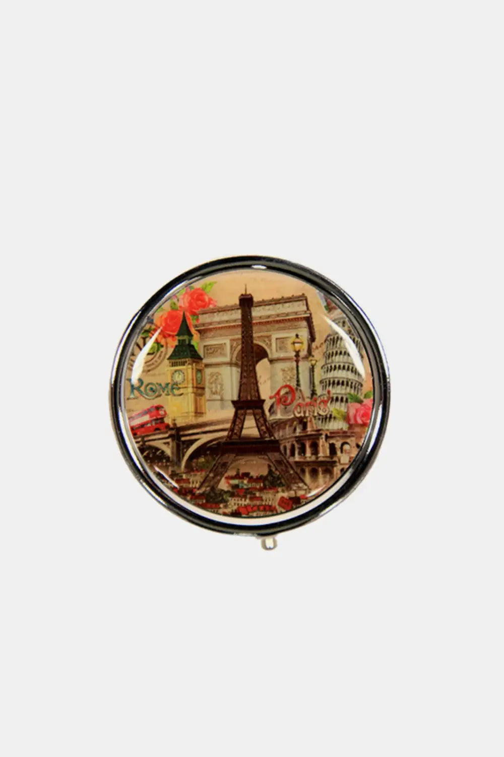 Print Metallic Circular Large Pill Case - Eclectage