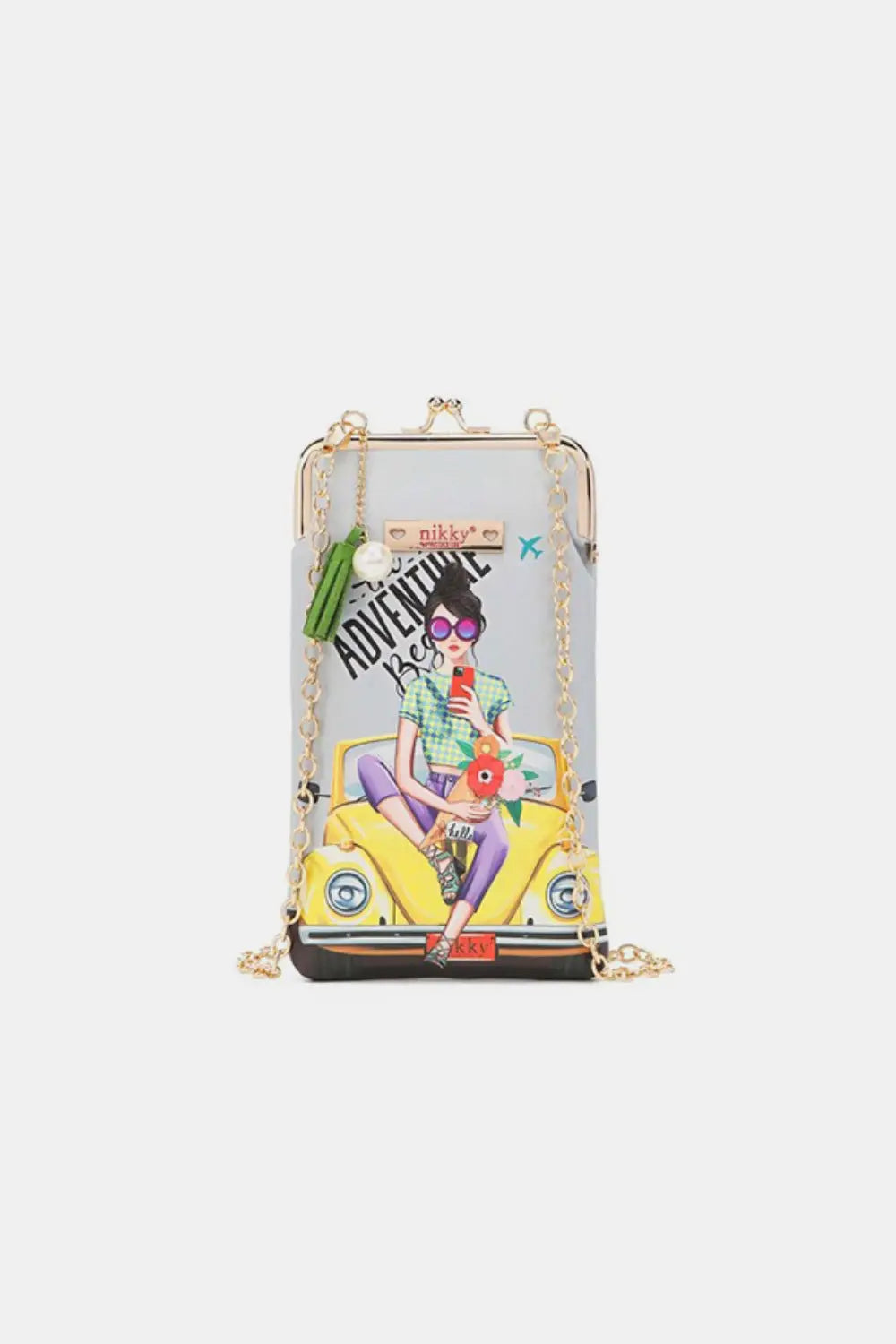 Printed Kisslock Phone and Sunglass Purse - Eclectage