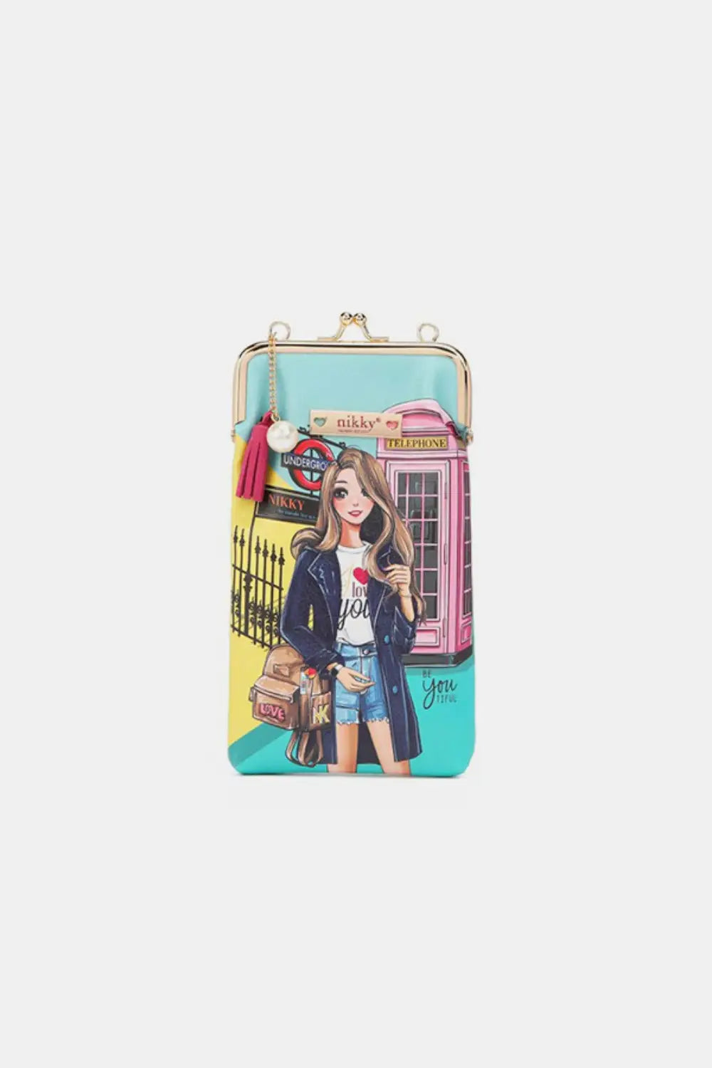 Printed Kisslock Phone and Sunglass Purse - Eclectage