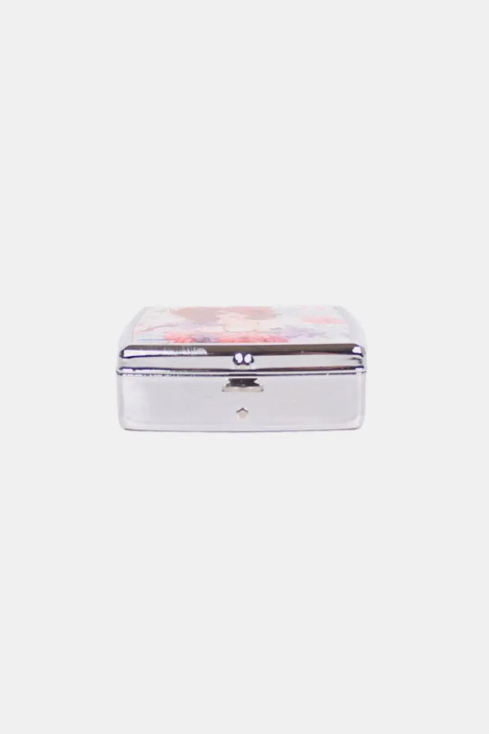 Printed Metallic Square Pill Case - Health and Wellness