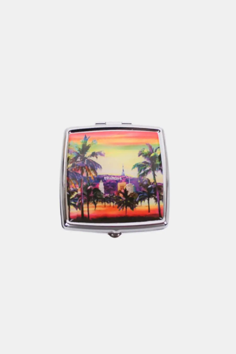 Printed Metallic Square Pill Case - Health and Wellness