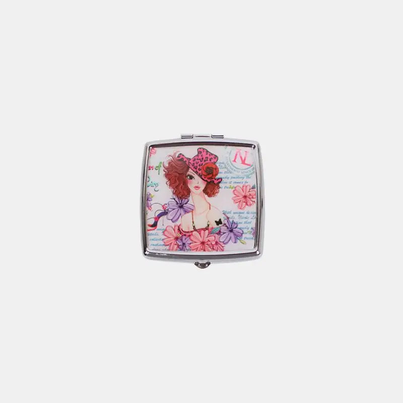 Printed Metallic Square Pill Case - Health and Wellness