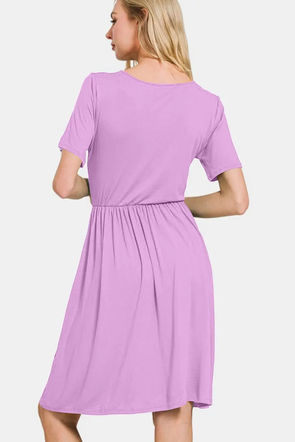 Purple Surplice Mini Dress - Mini Dresses