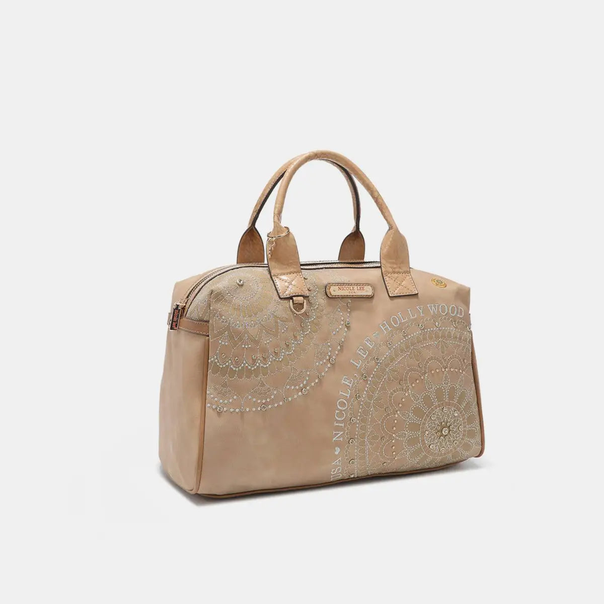 Rhinestone Decor Boston Bag - Handbags