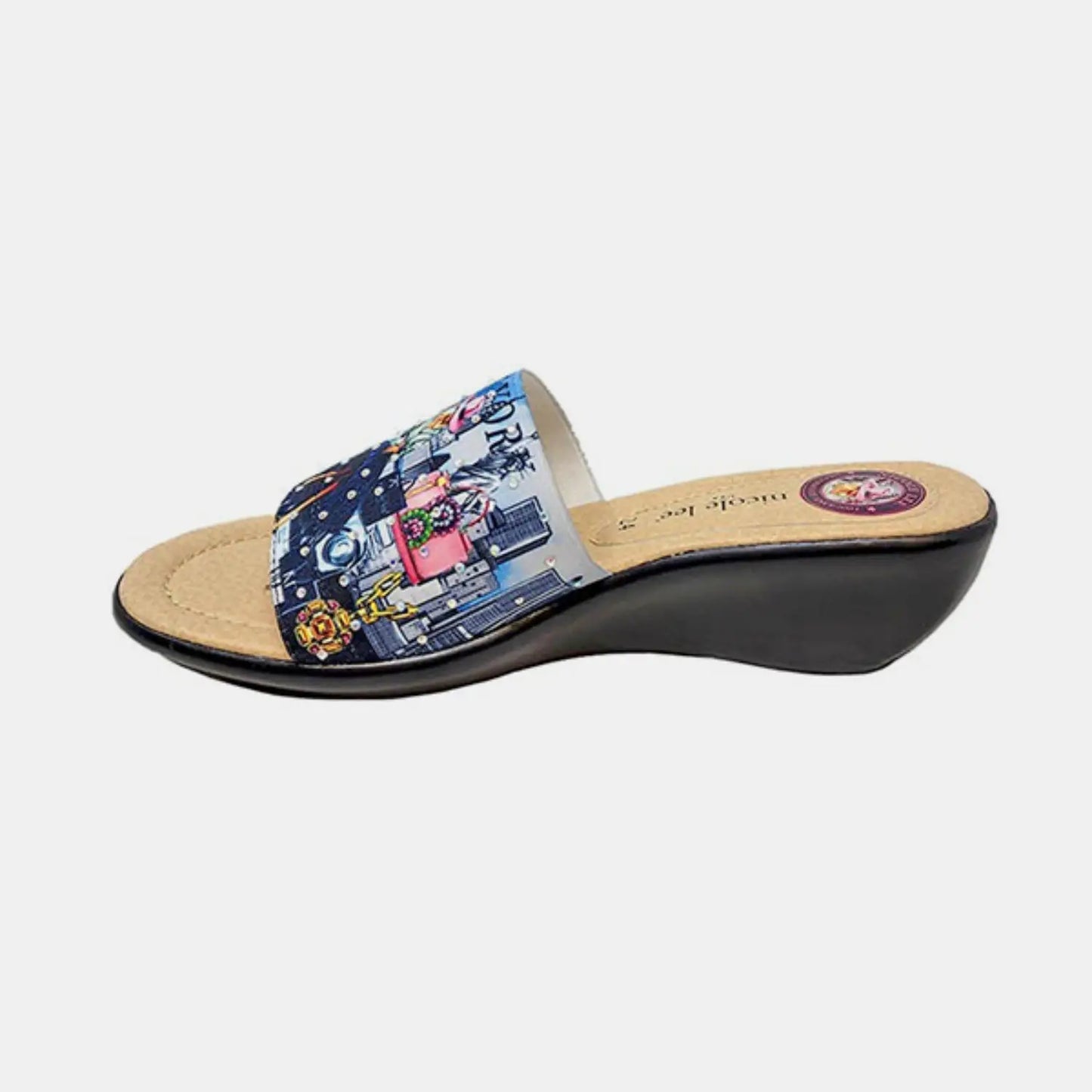 Rhinestone Decor Wedge Slip On Shoe - Slip On Shoes