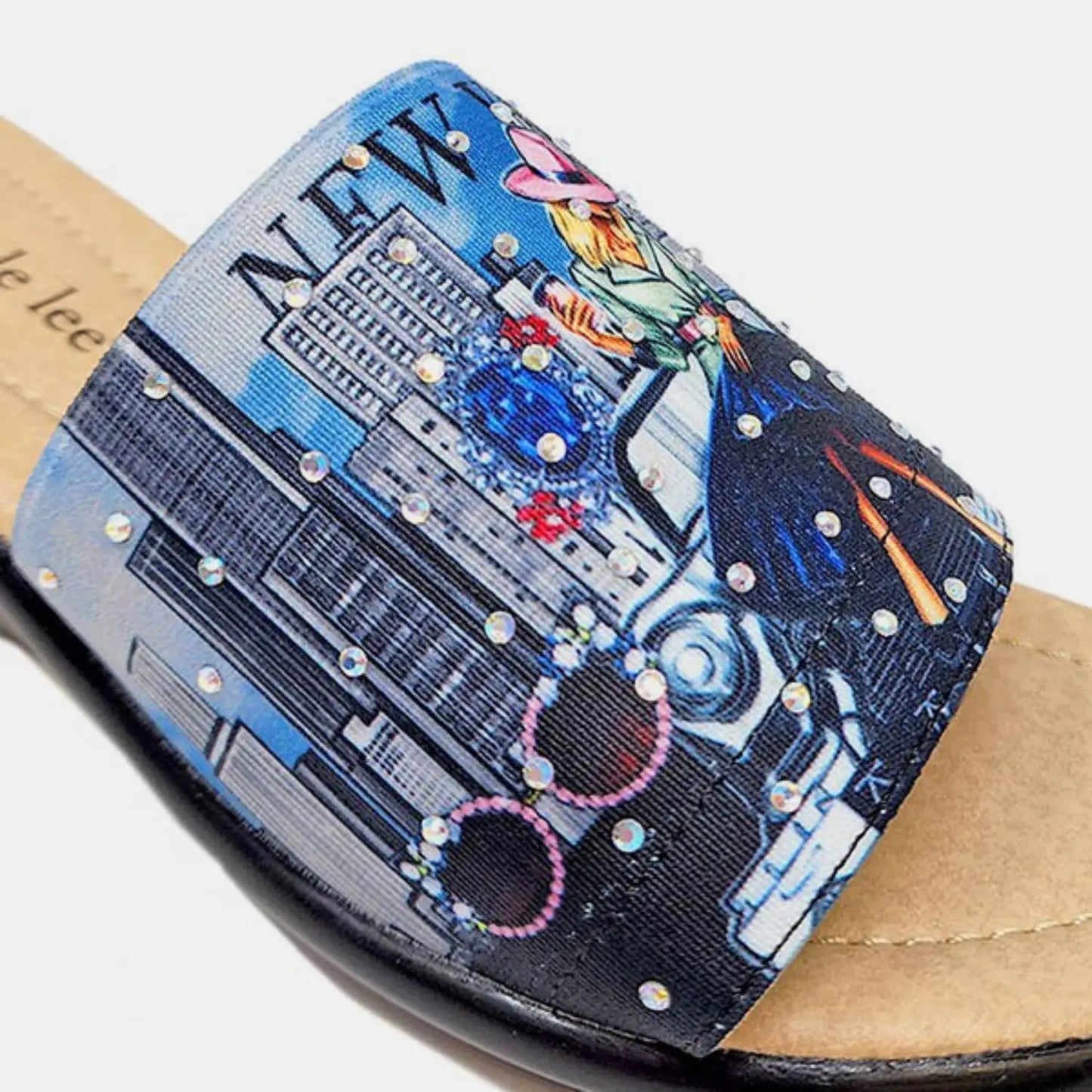 Rhinestone Decor Wedge Slip On Shoe - Slip On Shoes