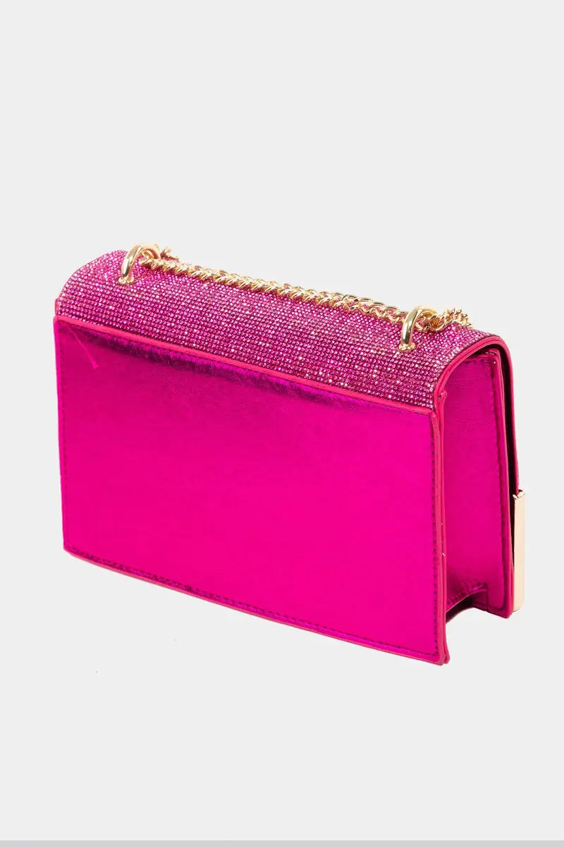 Rhinestone Studded Crossbody Bag - Eclectage
