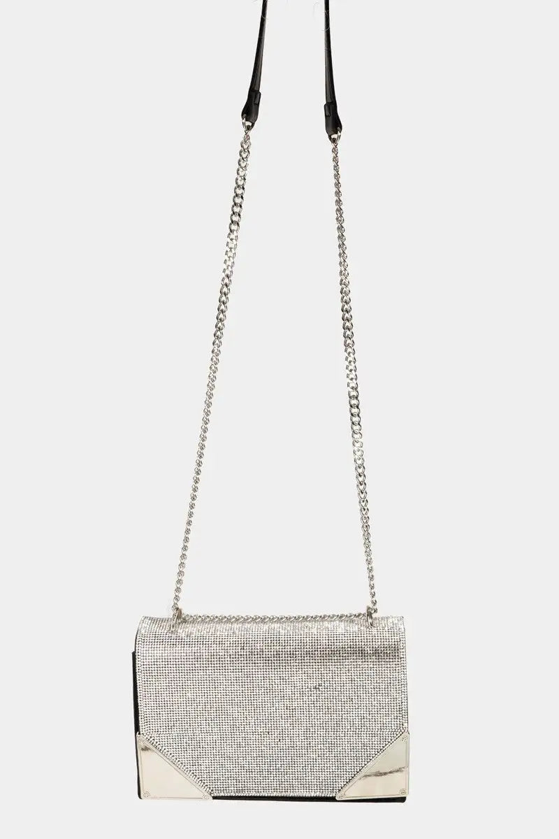 Rhinestone Studded Crossbody Bag - Eclectage