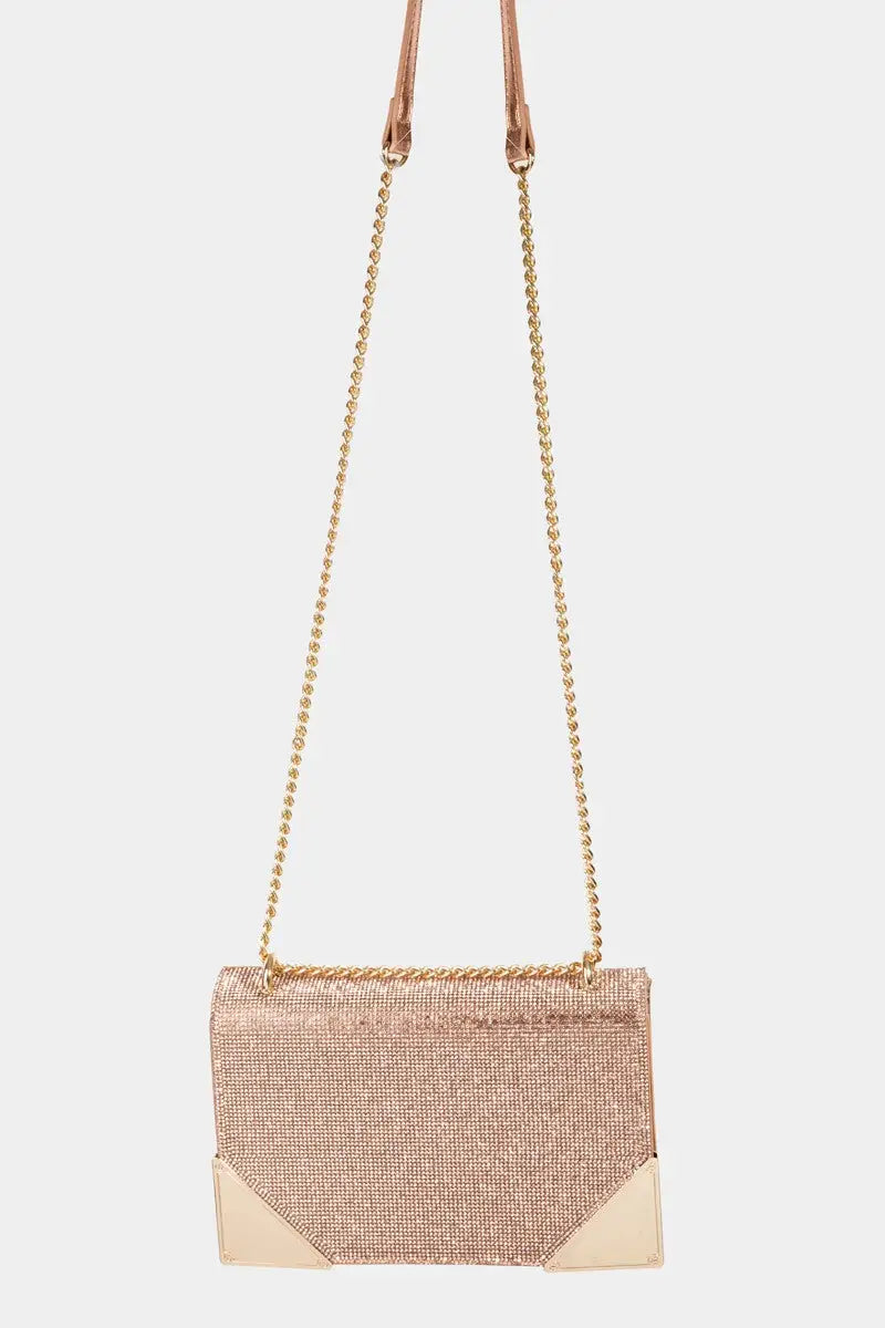 Rhinestone Studded Crossbody Bag - Eclectage