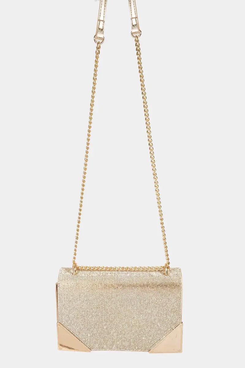 Rhinestone Studded Crossbody Bag - Eclectage