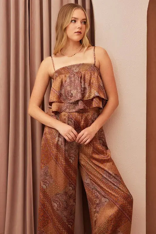 Paisley Patchwork Ruffle Crop Cami - Eclectage