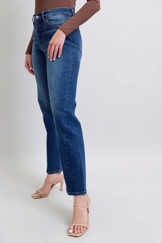 Side Seam Detail Straight Jeans - Straight Jeans