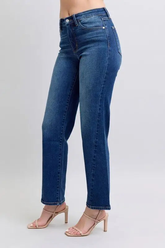 Side Seam Detail Straight Jeans - Straight Jeans