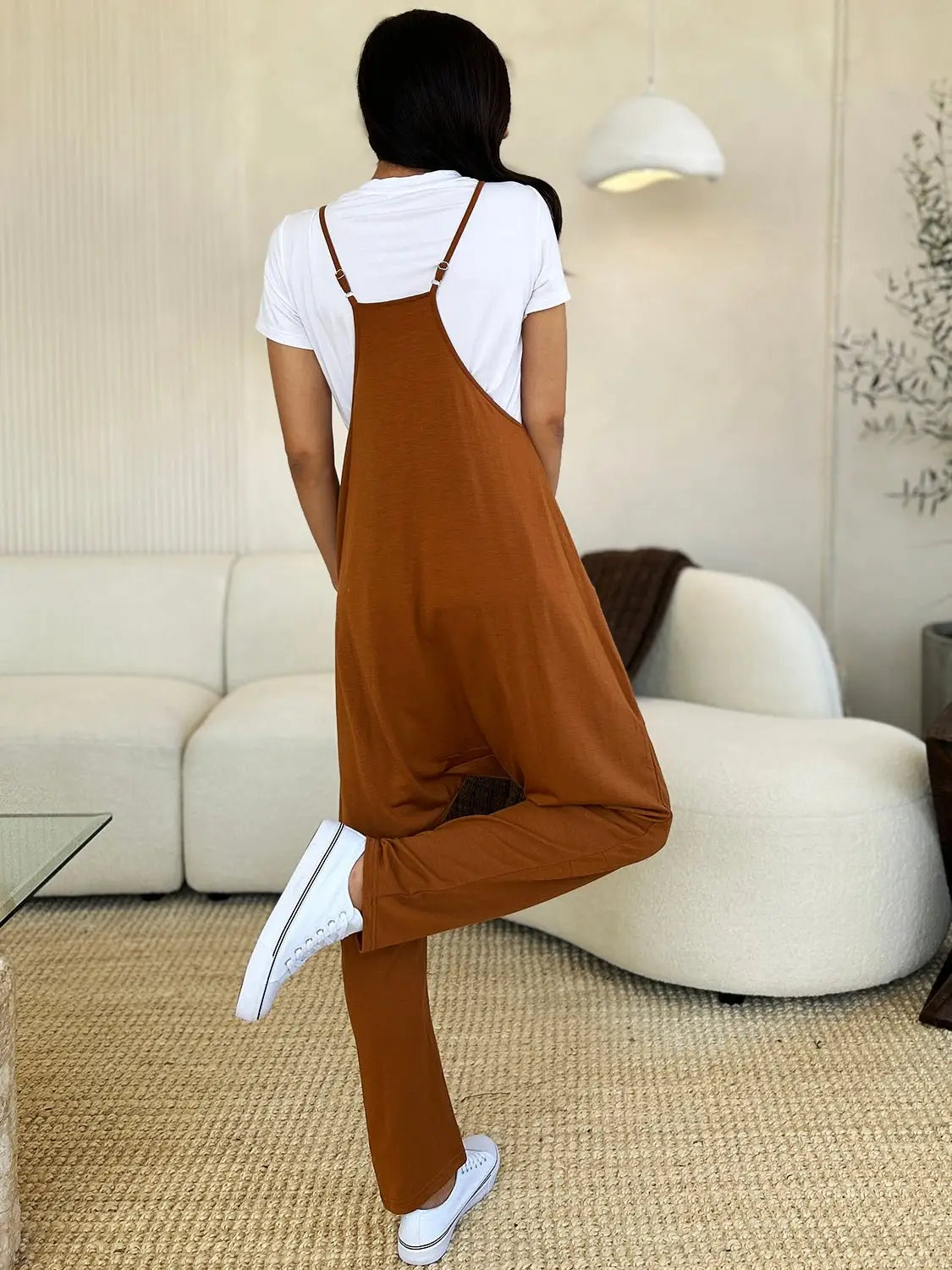Sleeveless V - Neck Jumpsuit - Jumpsuits