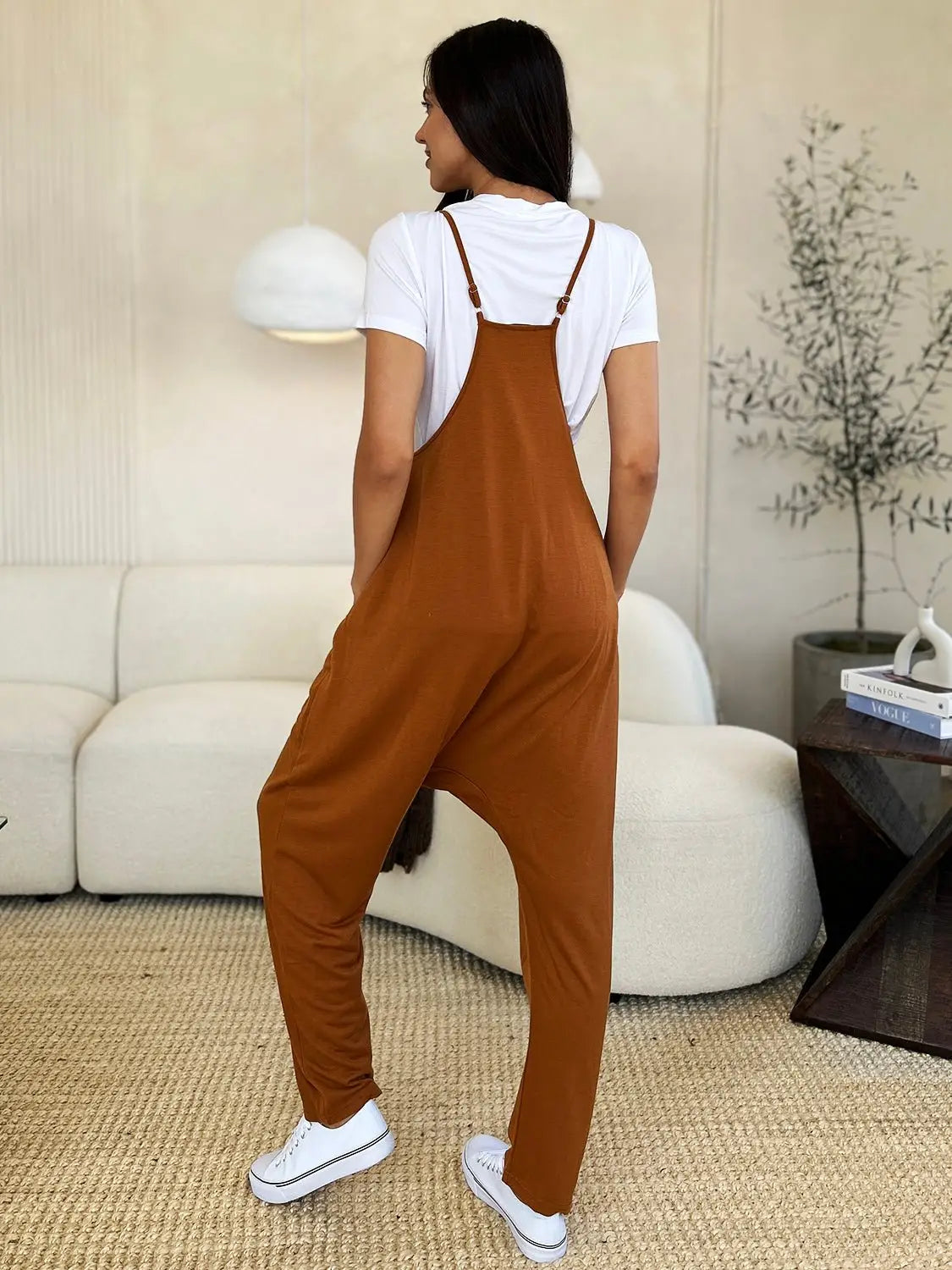 Sleeveless V - Neck Jumpsuit - Jumpsuits