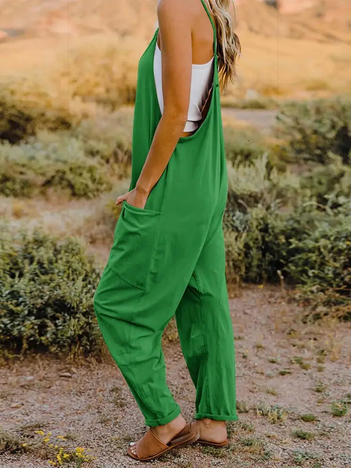Sleeveless V - Neck Jumpsuit - Jumpsuits