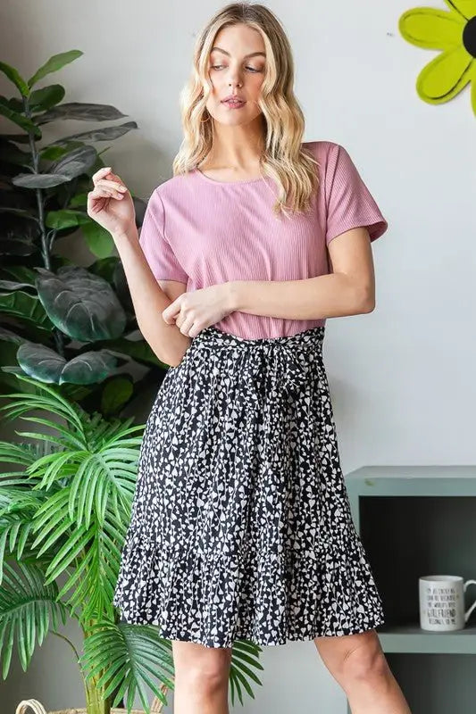 Solid And Animal Print Mauve Mini Dress - Mini Dresses