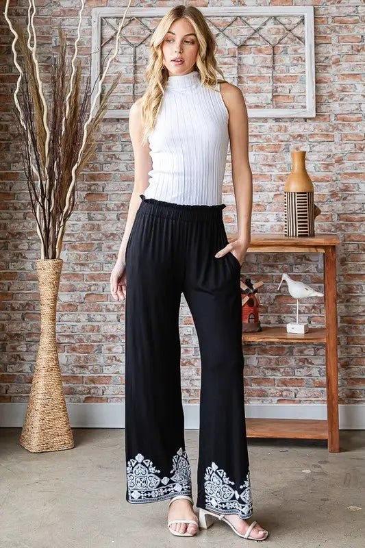 Solid Black Casual Pants - Pants