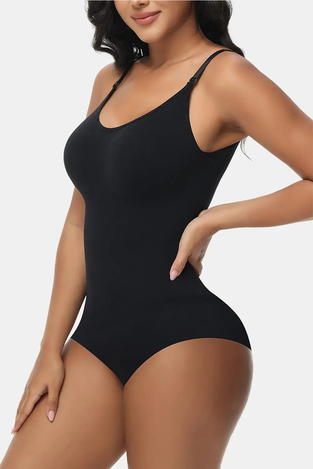 Spaghetti Strap Tummy Control Bodysuit - Bodysuits