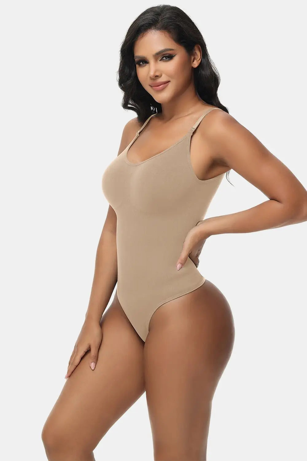 Spaghetti Strap Tummy Control Bodysuit - Bodysuits