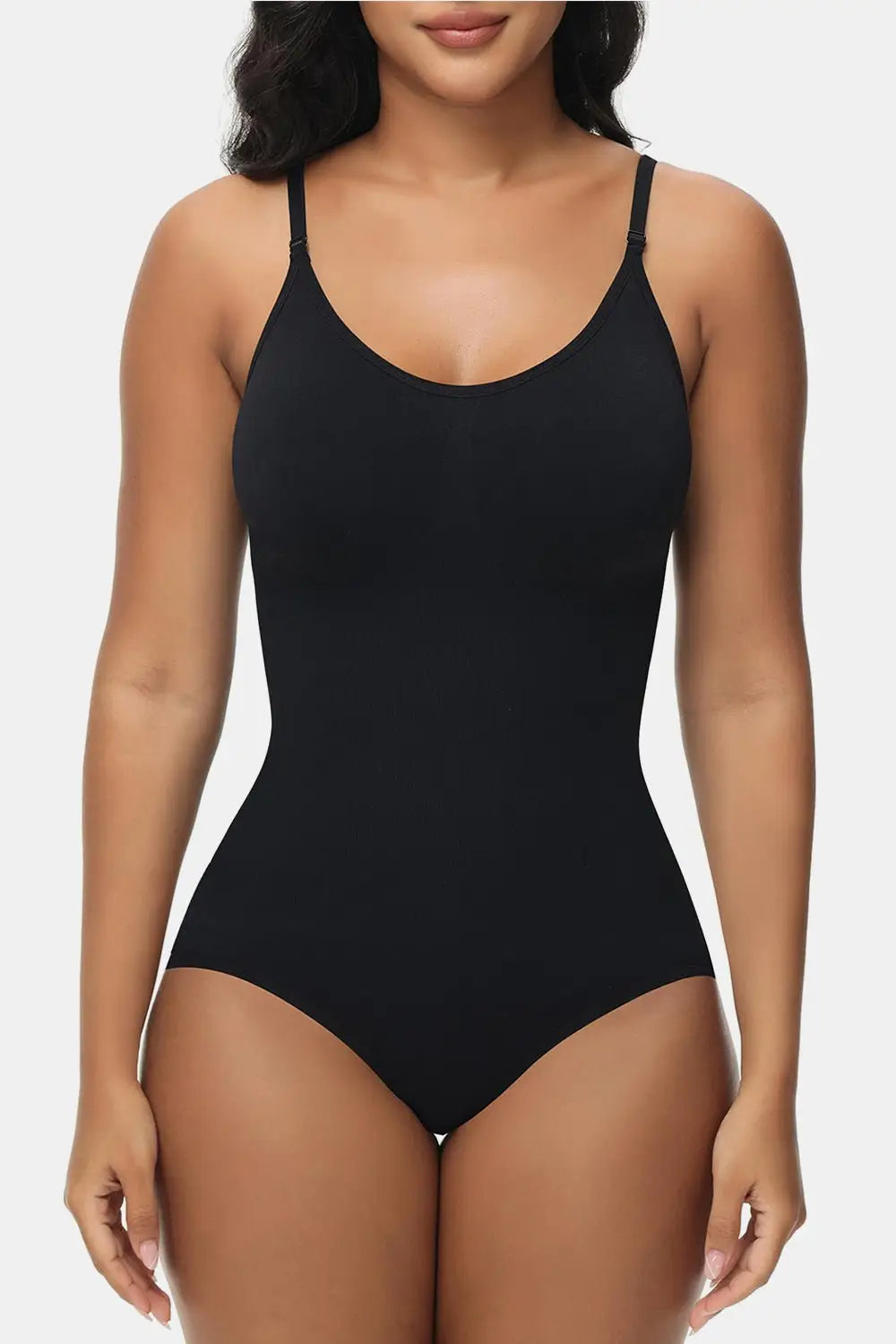 Spaghetti Strap Tummy Control Bodysuit - Bodysuits