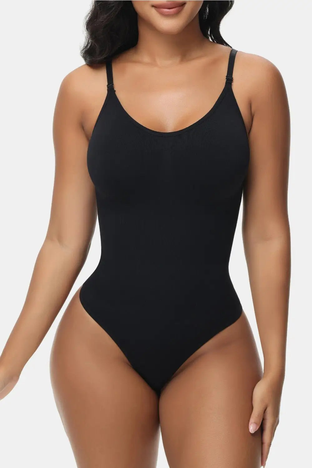 Spaghetti Strap Tummy Control Bodysuit - Bodysuits