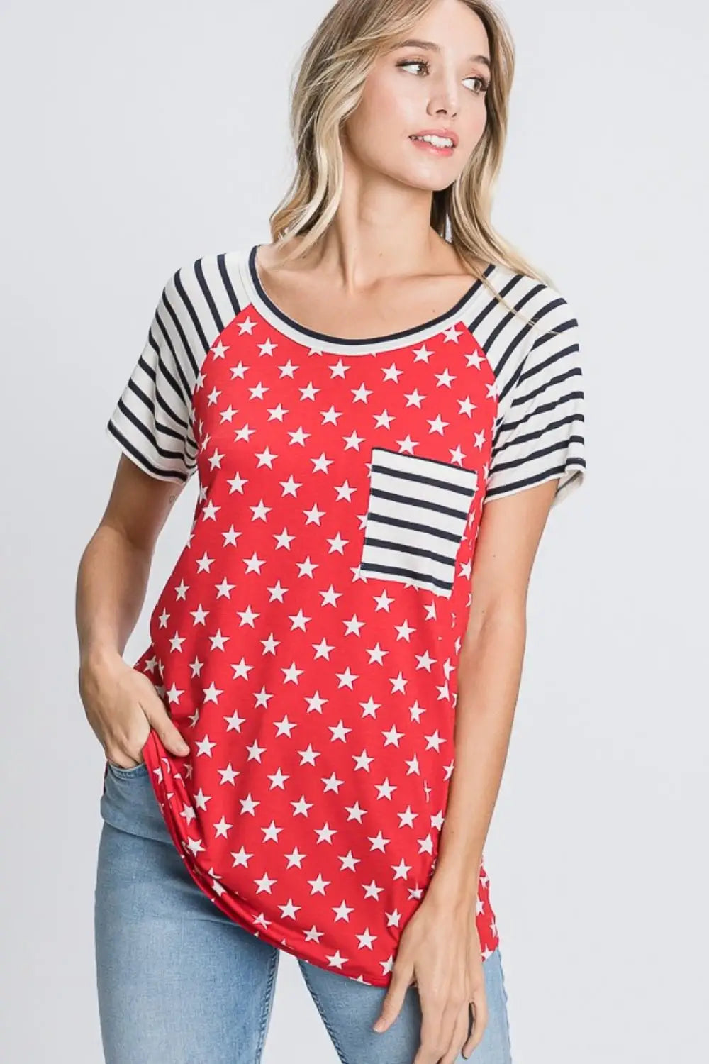 Star & Striped Short Sleeve T-Shirt - Tops