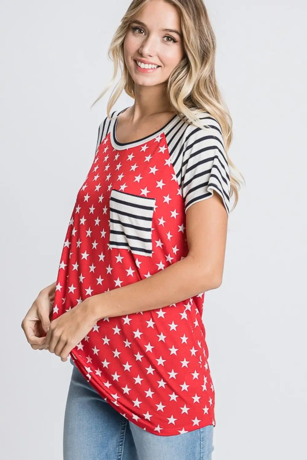 Star & Striped Short Sleeve T-Shirt - Tops