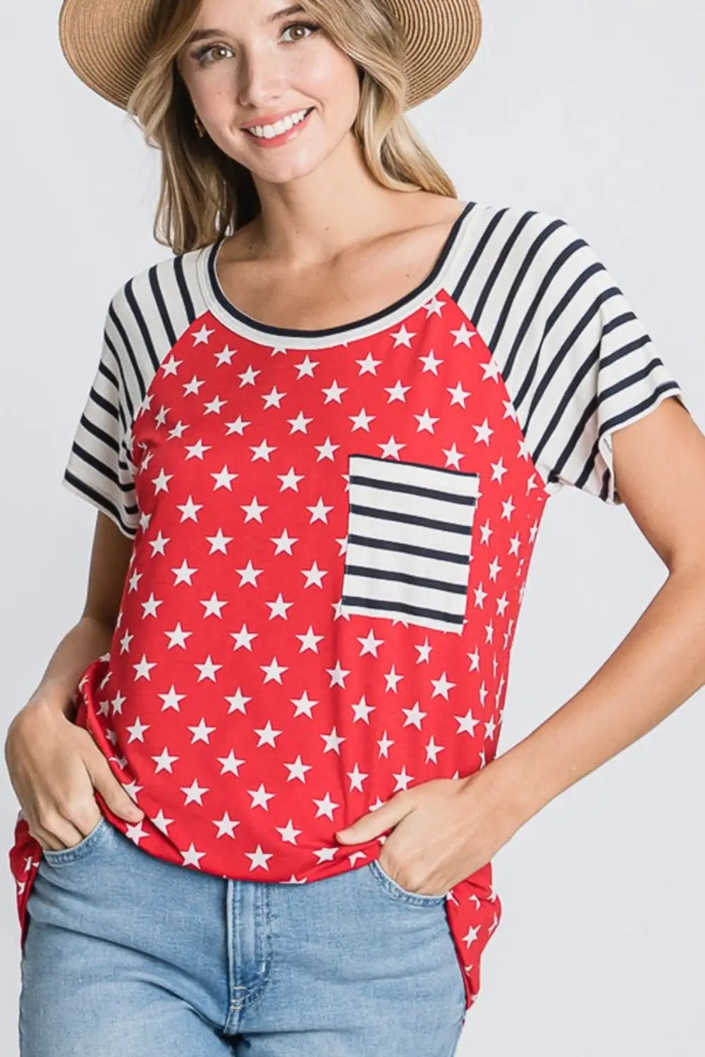 Star & Striped Short Sleeve T-Shirt - Tops