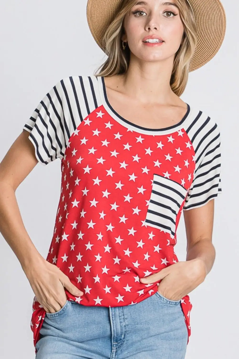Star & Striped Short Sleeve T-Shirt - Tops