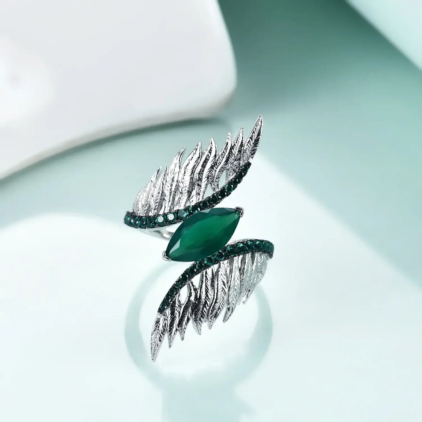 Sterling Silver Feather Ring Rings