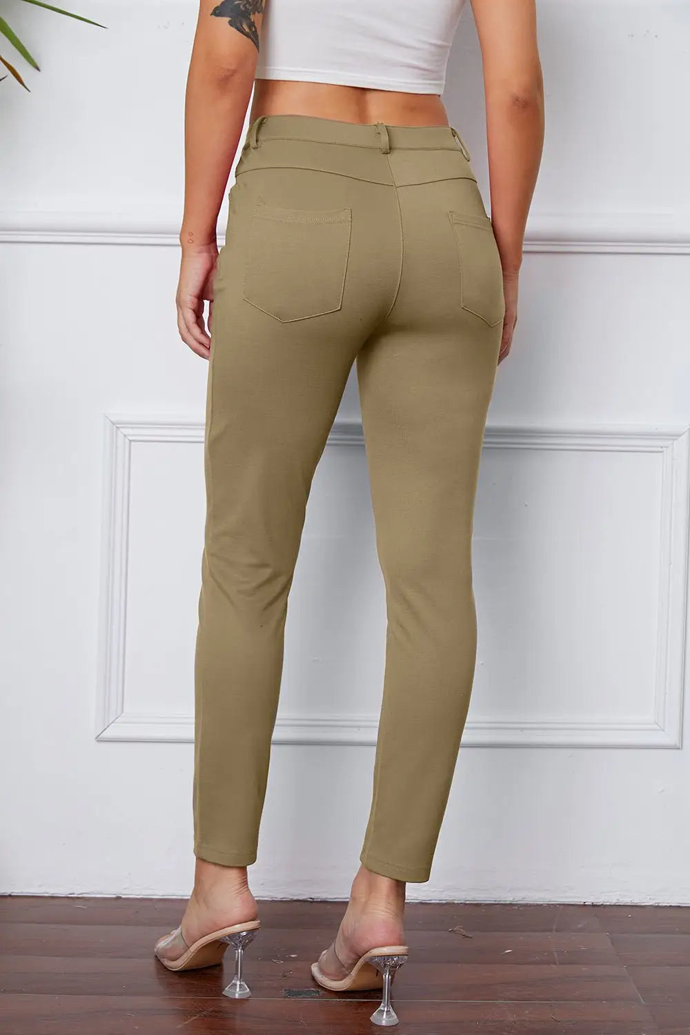 Stretchy Rayon Blend Pants - Pants