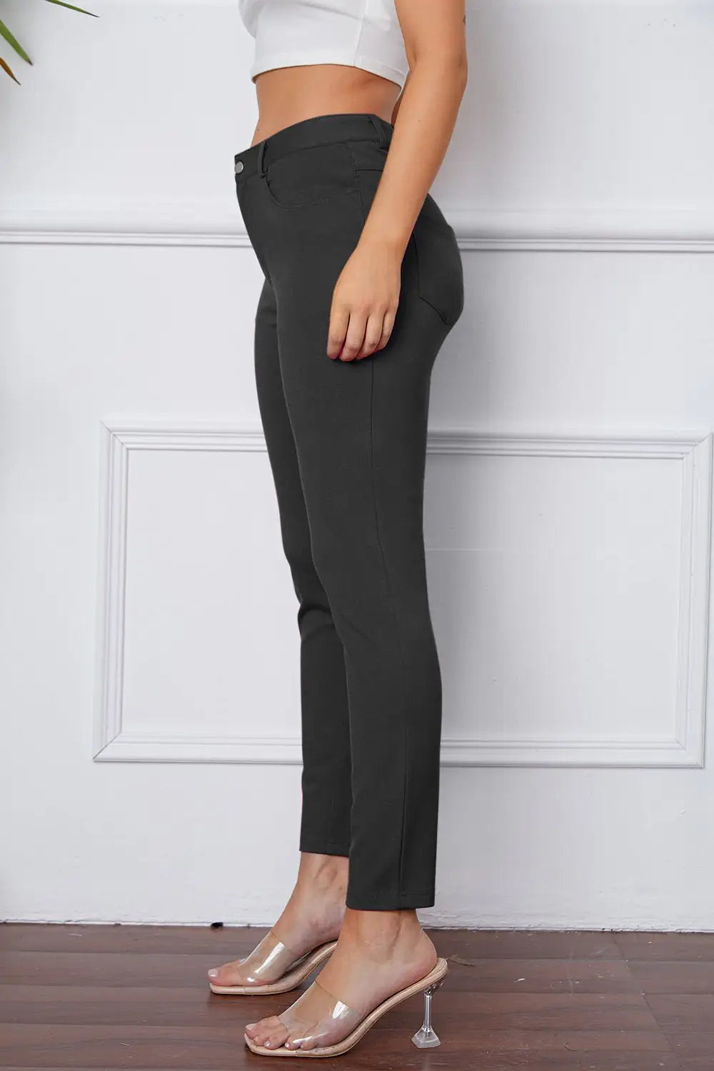 Stretchy Rayon Blend Pants - Pants