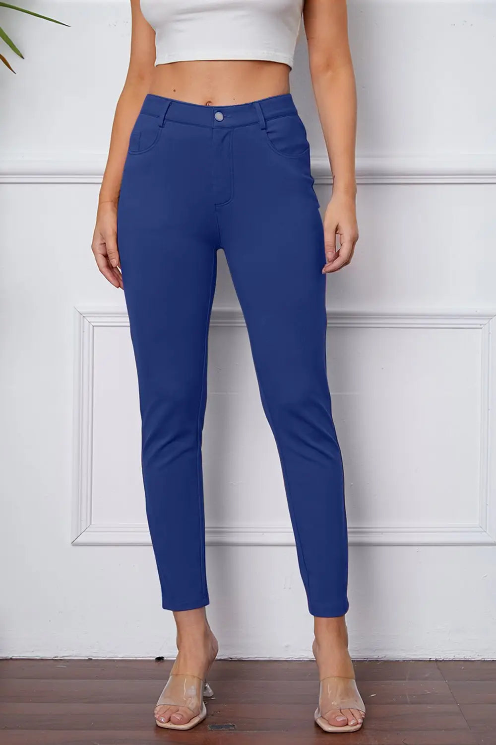 Stretchy Rayon Blend Pants - Pants
