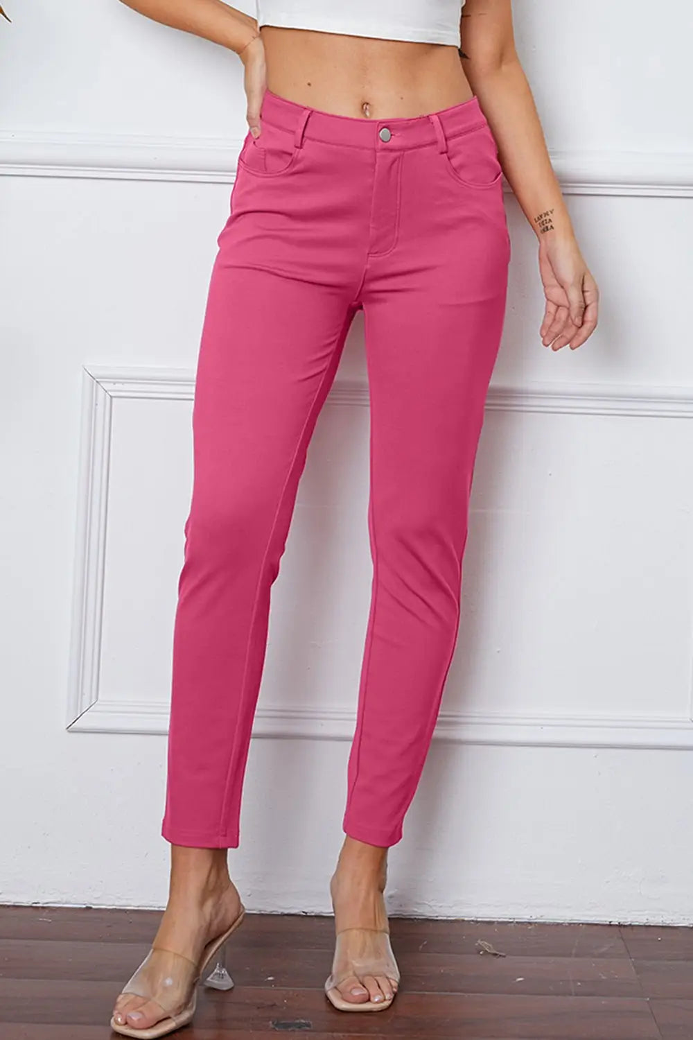 Stretchy Rayon Blend Pants - Pants
