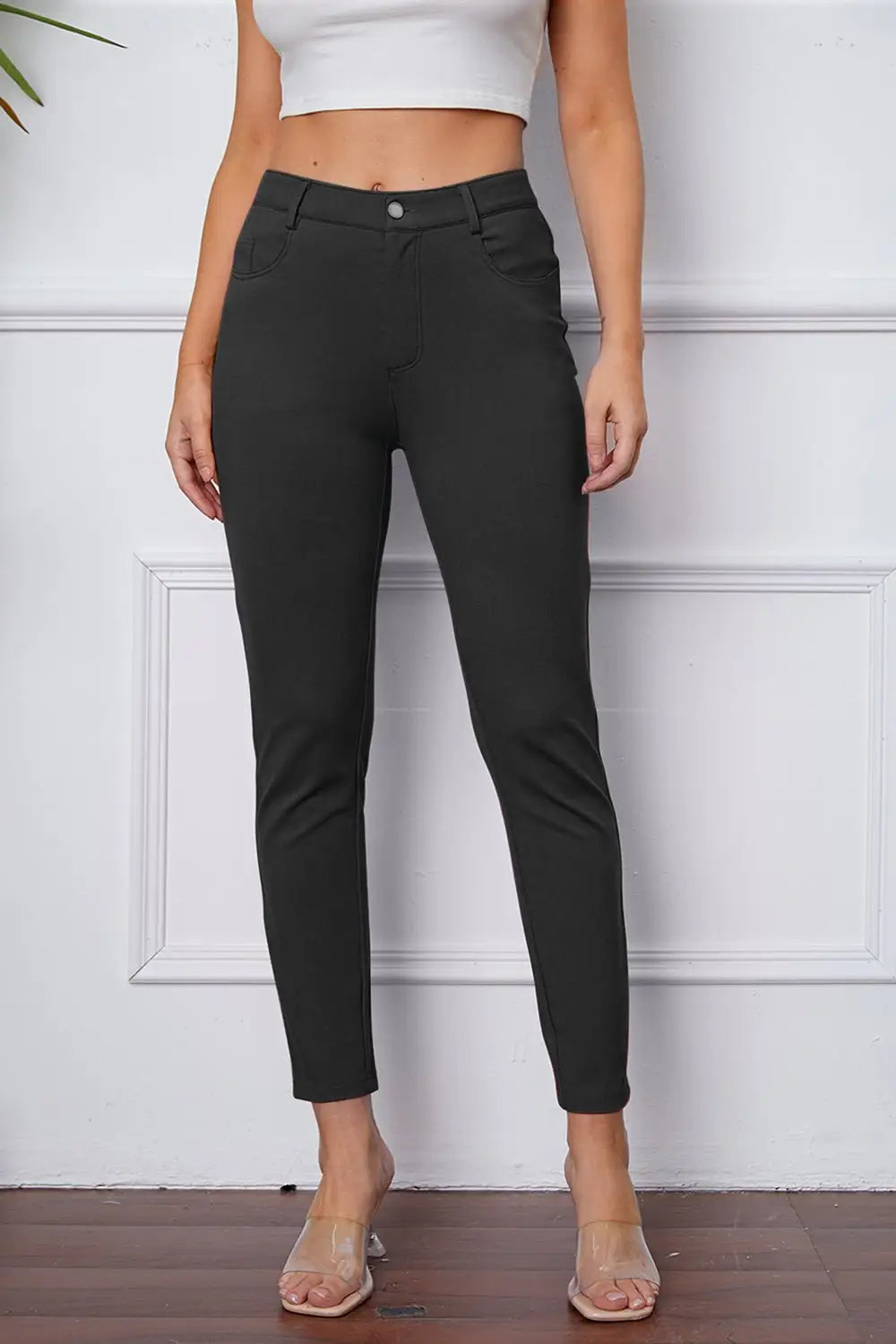 Stretchy Rayon Blend Pants - Pants