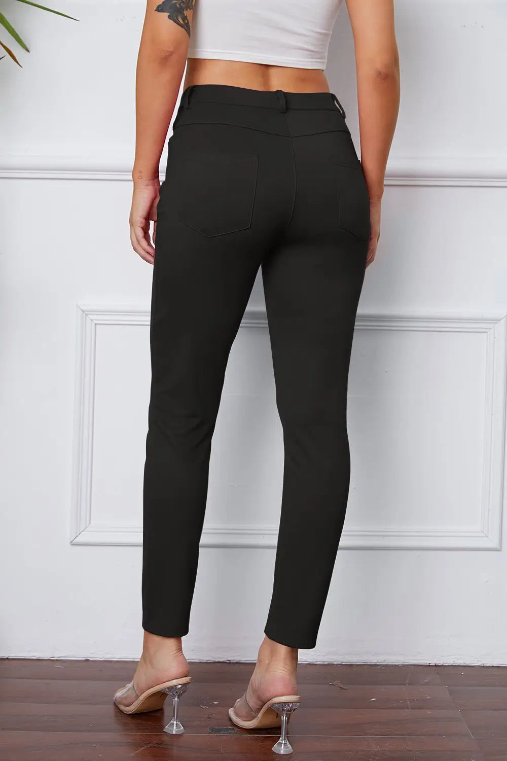 Stretchy Rayon Blend Pants - Pants
